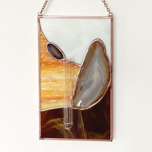 Wall Decor Mid Century Modern Bud Vase Stained Glass Gift image 1