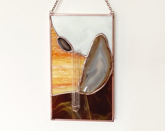 Wall Decor Propagation Station Mid Century Modern Retro Bud Vase Stained Glass Gift