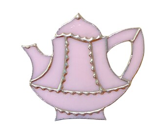 Teapot Night Light, Stained Glass Pink Night Light Gift