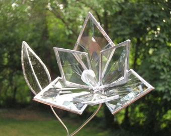 Glass Flower Bevel Glass Flower Wedding Proposal 3D Love   6p