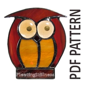 Stained Glass Pattern - Owl Candle Holder