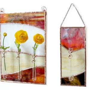 Wall Bud Vase, Mid Century Modern Wall Hanging Window Hanging image 4