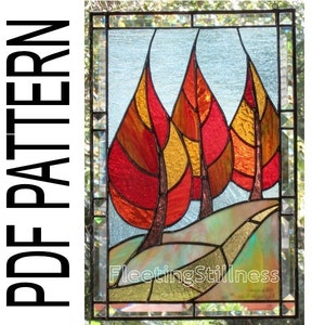 Stained Glass Pattern - Flaming September Window Panel