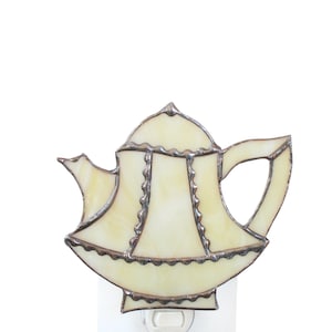 Night Light Tea Pot Kitchen Stained Glass Nightlight Gift Handmade