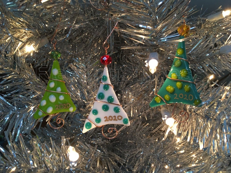 Christmas Tree Ornaments 3 Polka Dot Party Favors Green Gift image 4