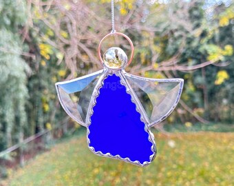 Angel with Bevel Wings Sun Catcher, Christmas Ornament