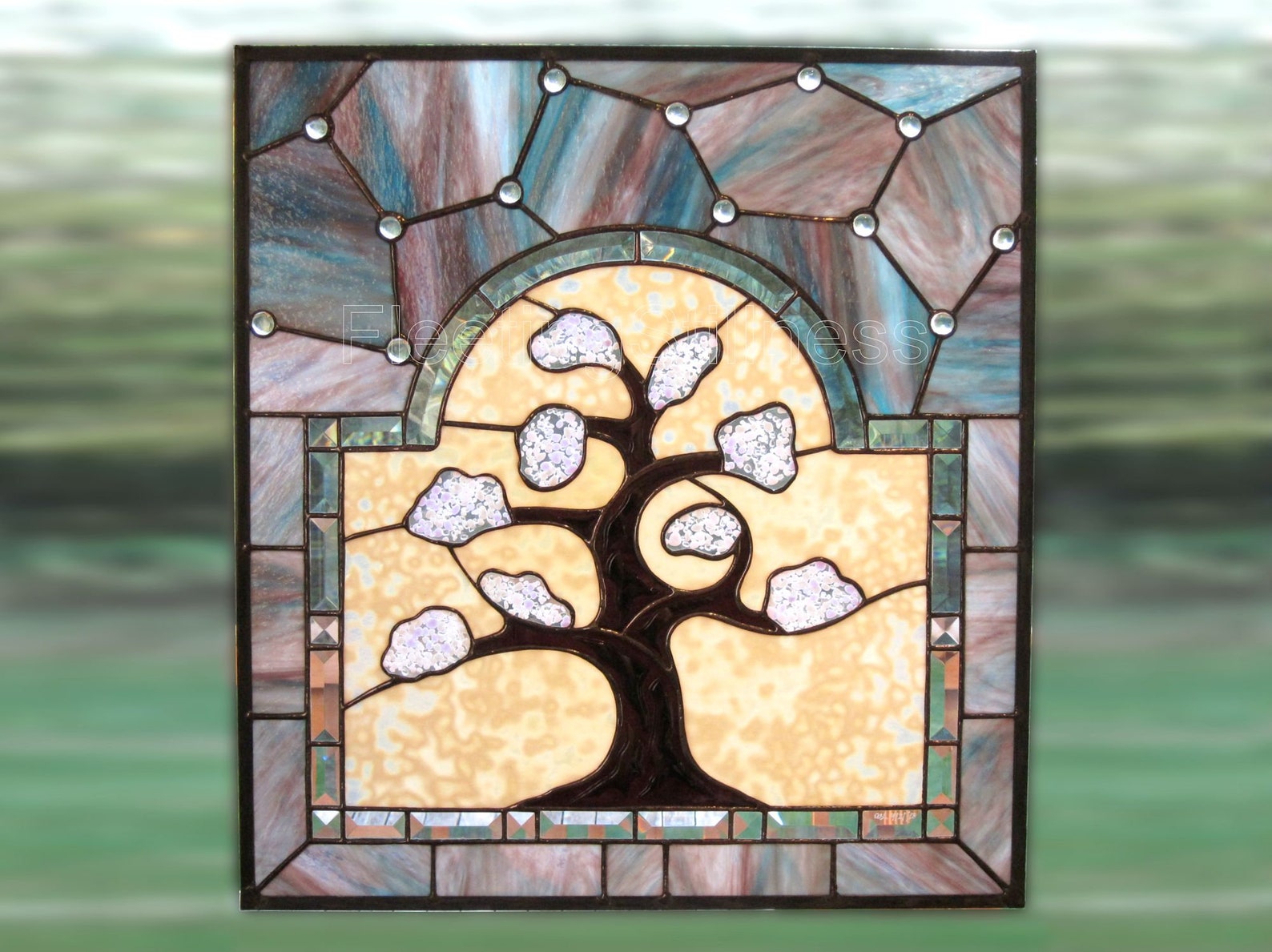 Stained Glass Window Tree of Life Stain Glass Panel Free Etsy Israel