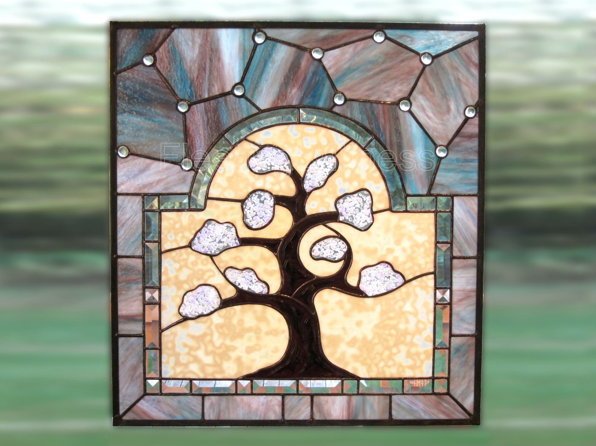 Stained Glass Window Tree Of Life Stain Glass Panel Free Etsy Hong Kong