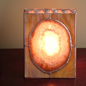 Agate Stained Glass Lamp Night Light CUSTOM image 1