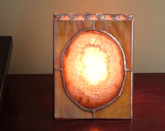 Agate Stained Glass Lamp Night Light CUSTOM - Free shipping