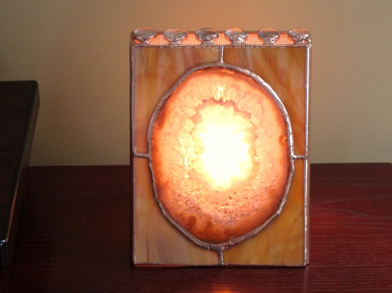 Agate Stained Glass Lamp Night Light CUSTOM image 1