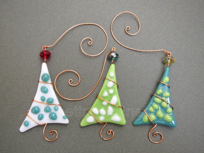 Christmas Tree Ornaments 3 Polka Dot Party Favors Green Gift image 2