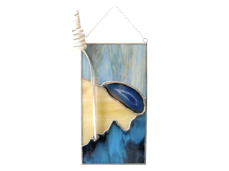 Wall Decor Mid Century Modern Bud Vase Stained Glass Gift image 4