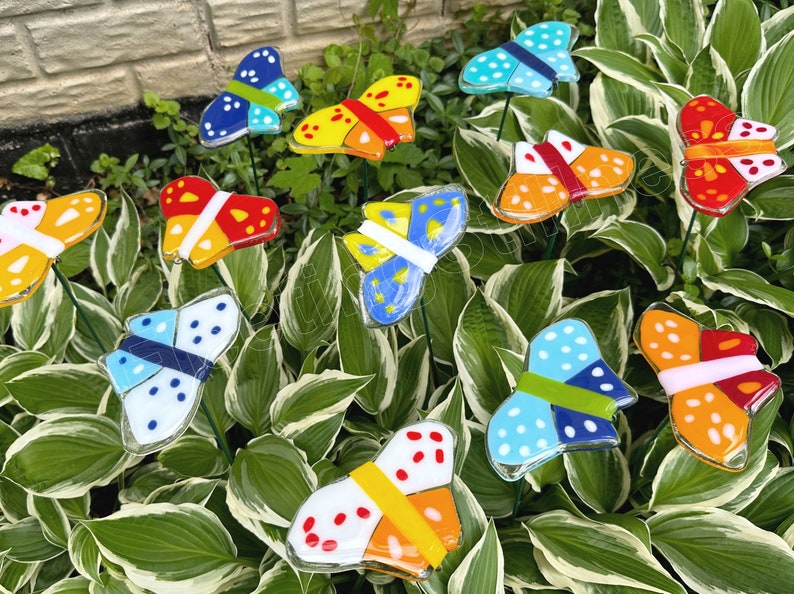 Garden Decoration Outdoor Plant Stake SET of 4 Butterflies Gift image 8