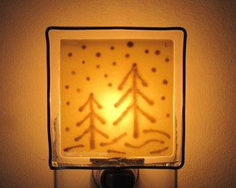 Winter Forest Night Light, Christmas Snow Nightlight