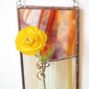 Wall Bud Vase, Mid Century Modern Wall Hanging Window Hanging image 2