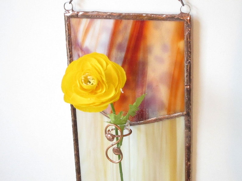 Wall Bud Vase, Mid Century Modern Wall Hanging Window Hanging image 2