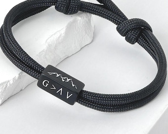 God is greater than the highs and lows Inspirational bracelet,Religious jewelry confirmation gift,Custom Bible verse bracelet, gift for him