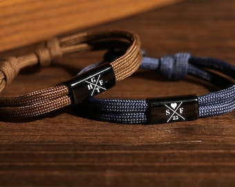 Personalized bracelet for men, Engraved Initial bracelet, Men bracelet,Family bracelet,Gift for Him Boyfriend Husband,Custom Men's bracelet