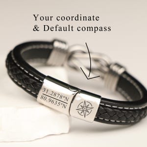 Coordinates Mens Bracelet, Mens Birthday Gifts, Graduation Gift For Son Latitude Longitude Bracelet Mens Boyfriend Anniversary Gift