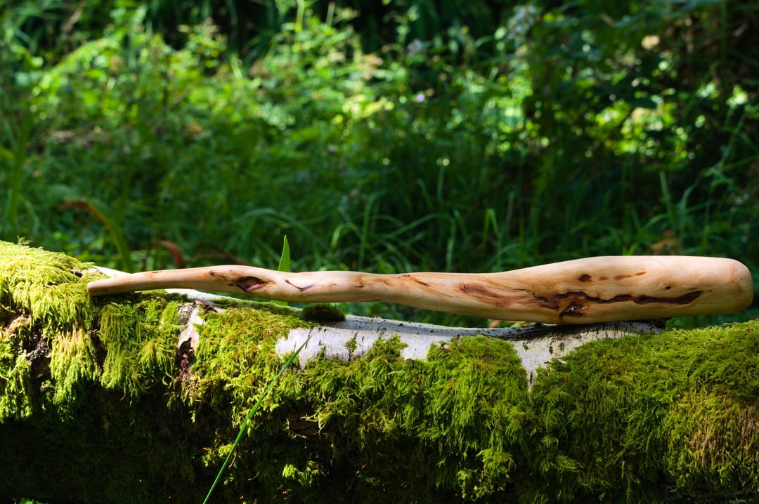 Hand Carved Cedar Root Wand: Pagan Ritual Tool, Ethically Sourced - Etsy