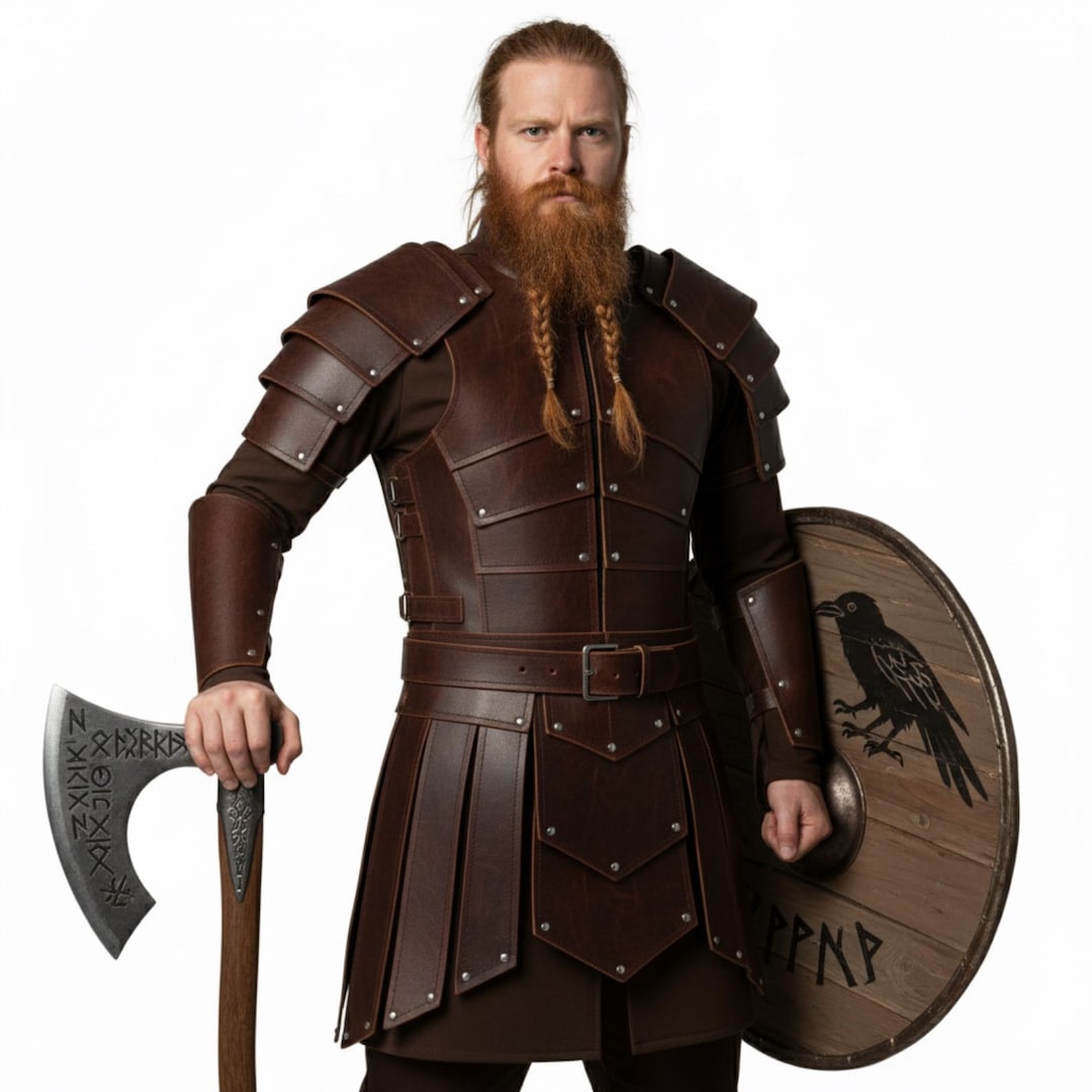 Handmade Viking Leather Armor Set | Brown | Norse LARP Cosplay Costume ...