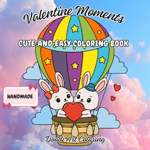 Livre de coloriage d'animaux pour la Saint-Valentin, style Kawaii (modèle PDF)