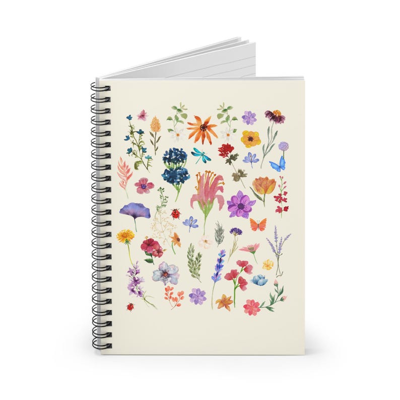 Floral Spiral Notebook - Aesthetic Journal for Nature Lovers, Ideal for ...