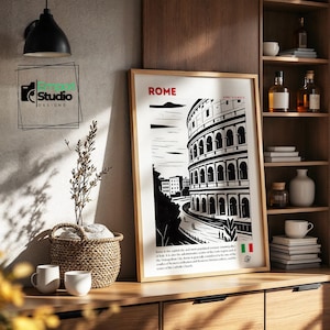 Rome Travel Print, City Posters, Custom Travel Decor, Personalised Wall Art, Travel Poster Personalised Gift, Any Place Travel Print
