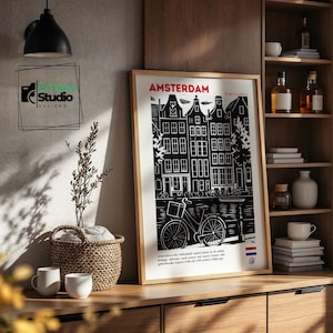 Amsterdam Travel Print, City Posters, Custom Travel Decor, Personalised Wall Art, Travel Poster Personalised Gift, Any Place Travel Print