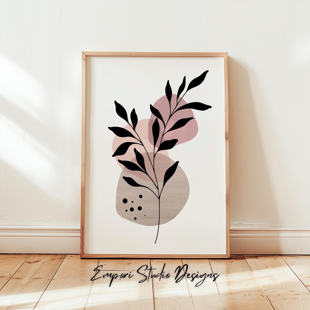 Floral Line Art Print, Botanical Wall Art, Modern Minimalist Decor ...