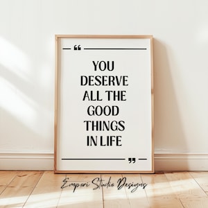 Motivational Quote Wall Art, Self Confidence, Positive Mindset Poster, Wall Sign, Black and White, Home Décor, Printable, Digital Download