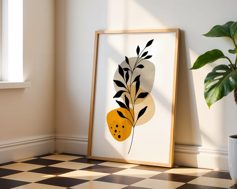 Floral Line Art Print, Botanical Wall Art, Modern Minimalist Decor ...