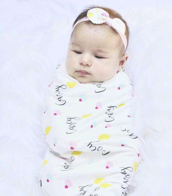 etsy personalized swaddle blanket