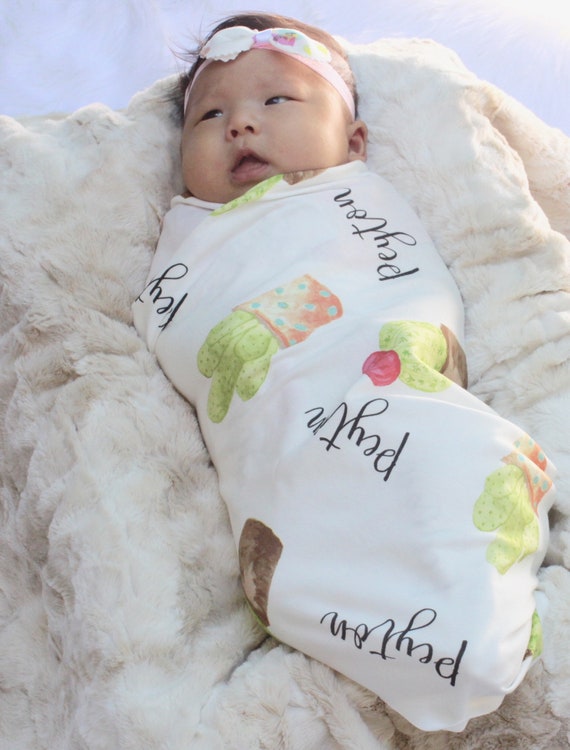 personalized swaddle set girl