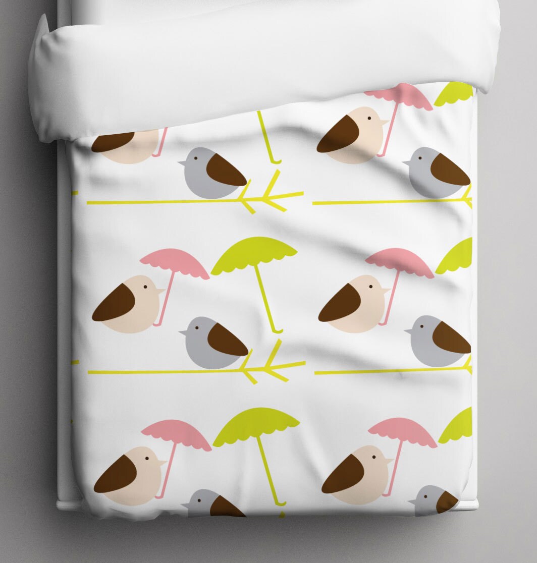 Birds Baby Bedding Baby Duvet Cover Nursery Bedding Etsy