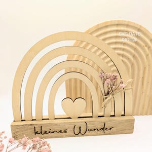 SVG Lasercut l Bebé l Arcoíris l Nacimiento l Bautismo l Pequeño Milagro l Regalo de nacimiento l Archivo láser Archivo Lasercut incl. Licencia comercial