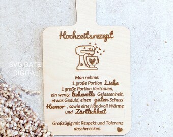 SVG Lasercut Wedding Recipe l Wedding Gift l Wedding l Wedding l Souvenir Laser File Lasercut File incl. Commercial License