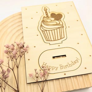 Cartão-presente SVG l Cupcake l Cartão para enviar l Aniversário l Feliz aniversário l Cartão de aniversário Arquivo a laser incl. Licença comercial