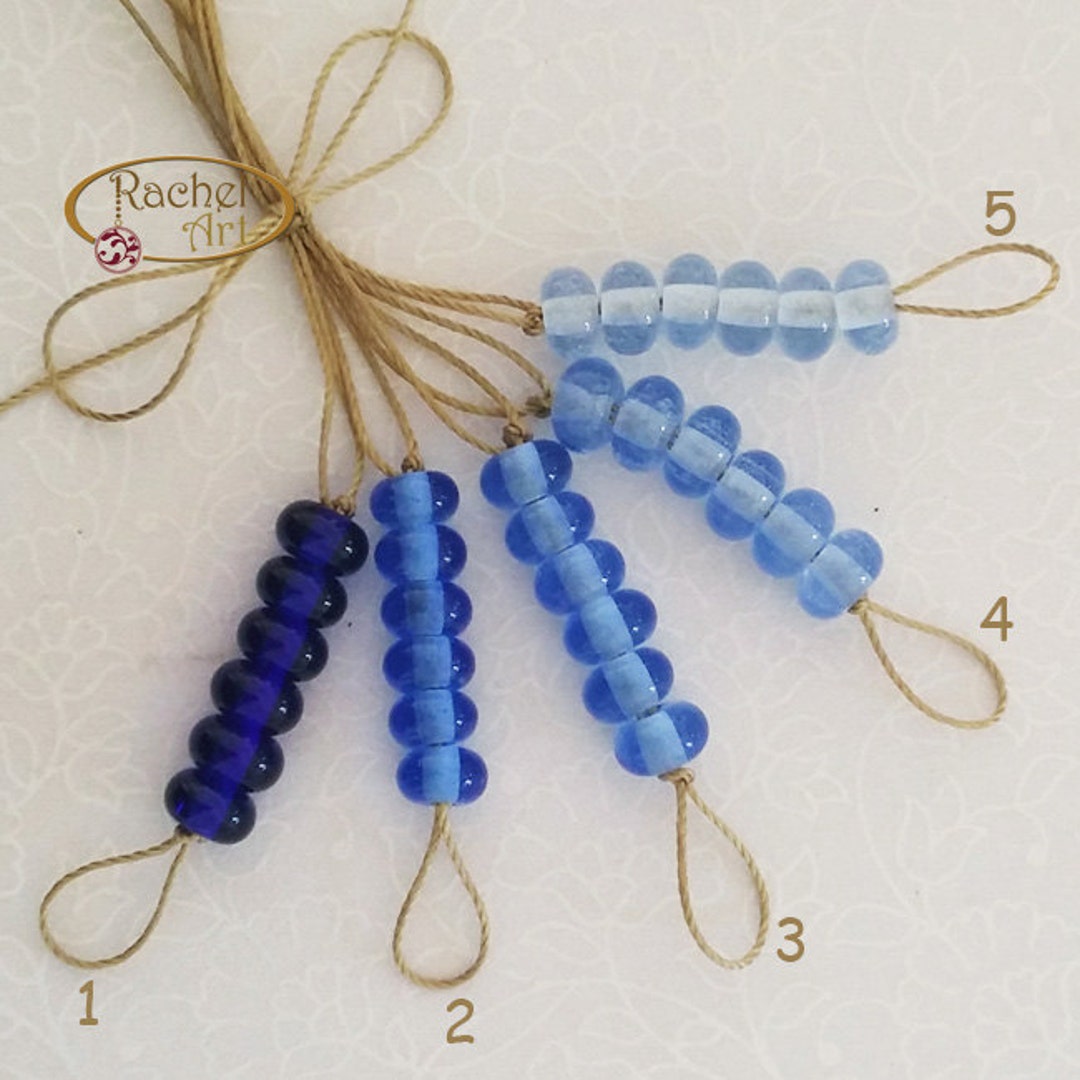 Lampwork Glass Donut Beads, Blue Glass Spacer Beads Rachelcartglass Etsy