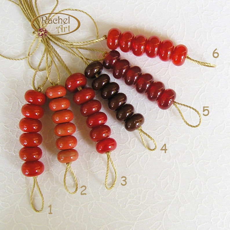 Red Lampwork Glass Spacer Beads Rachelcartglass Handmade Glass Beads