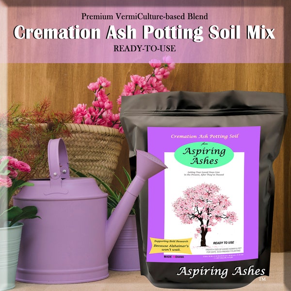 CREMATION ASH POTTING Soil Mix for Cremation Plant Memorial In Memory of a Loved One | Biodegradable Urn Alternative | Aspiring Ashes