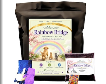 Pet Memorial Garden Kit | Rainbow Bridge Soil, Storybook and Rocks
