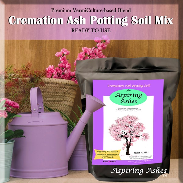 CREMATION Plant POTTING SOIL Mix for Garden Memorial Plant Ashes into Plants for Sympathy Gift House Plant Plant Lover - Aspiring Ashes