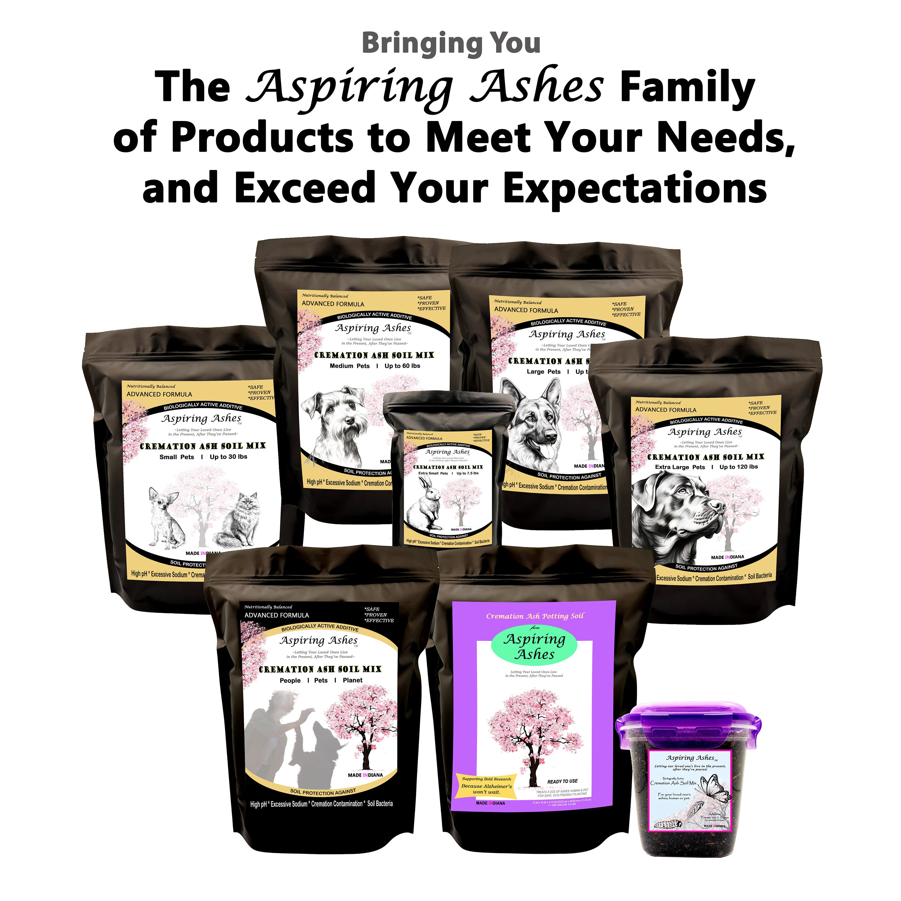 CREMATED ASHES SOIL Mix for Ashes Into Plants Full Sun to Partial Shade