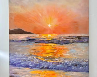 Golden Sunrise Over Ocean Waves