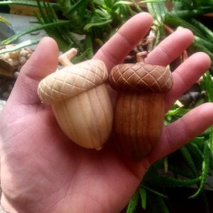 Hand Carved wooden Acorn