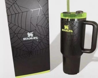 New Stanley Halloween Web Glow 40oz Tumbler H2.0 Quencher In Hand