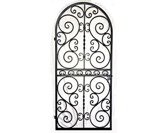 Winery Vineyard Heavy Scalloped Scroll Wrought Iron Wine Cellar Door Gate