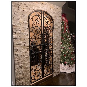 Iron Wine Cellar Door - Gate, Double Door, Hand Forged Steel